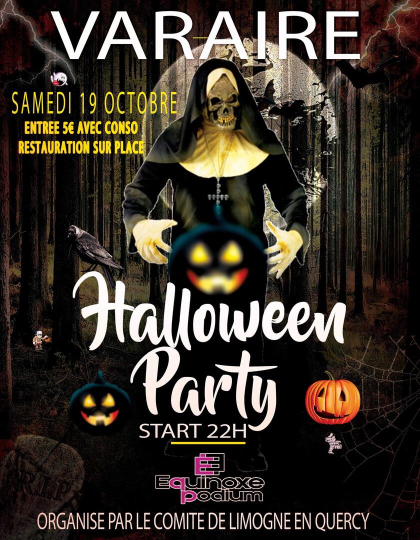 Affiche soirée disco Halloween 19-10-2019