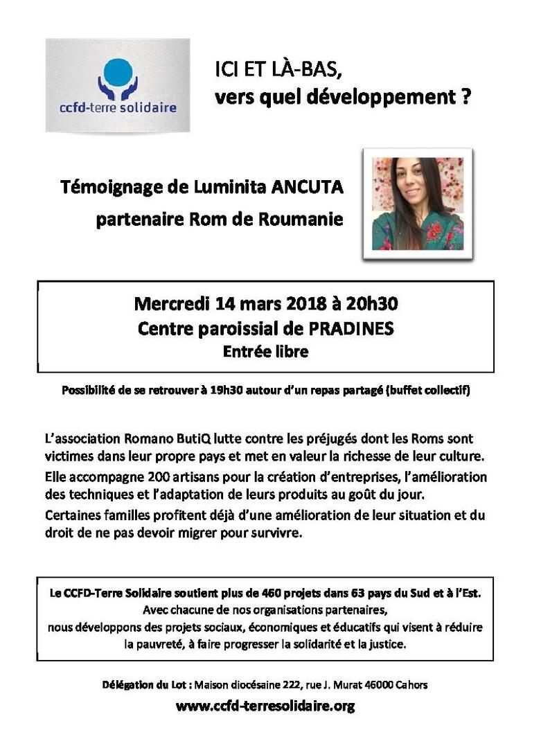Flyer témoignage Luminita 2018_Cahors