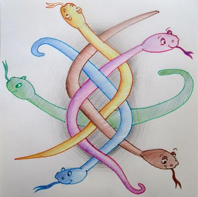 Kaleidoscope-entrelacs-serpents-dessin