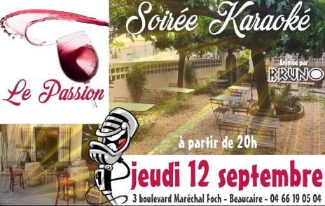 Affiche Karoaké Au Passion le 12 septembre.JPG