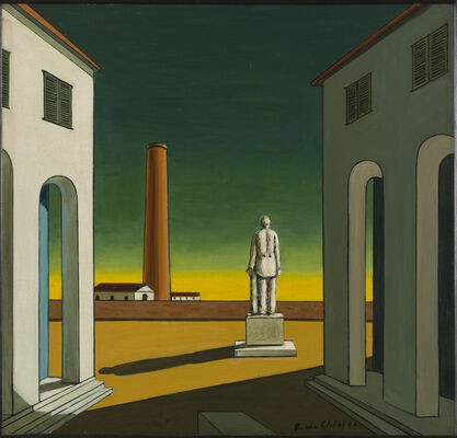 Giorgio de Chirico, Place d'Italie avec statue, ca 1965-1970.jpg