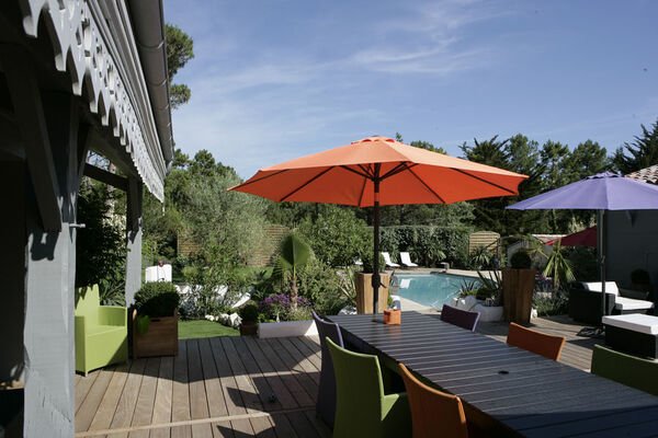 Terrasse vue piscine