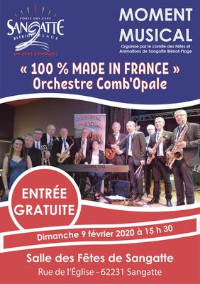 Musique 100 % made in France Comnb'opale salle des fêtes de Sangatte dimanche 9 février 2020.jpg