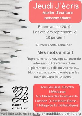 Atelier jeudi j'écris