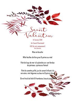menu Saint-Valentin