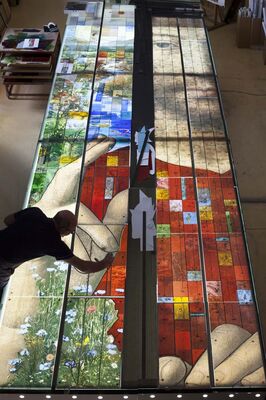 Travail en cours dans l'atelier de Pierre-Alain Parot pour la r