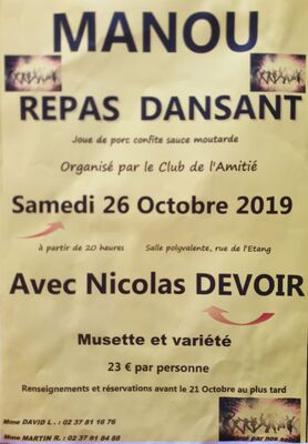 26.10 repas dansant manou