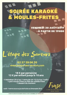 soiree karaoke moules frites 30.08.19