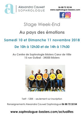 Stage Week-End 2 : Au Pays des Emotions