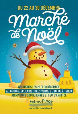 affiche marché de Noël Valras-Plage