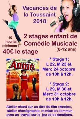2018-10-22 au 24 et du 29 au 31 stages enfants