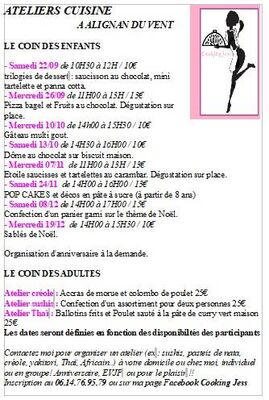 2018-2019 ateliers cuisine alignan du vent