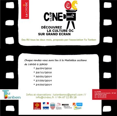 2018 et jusqu'au 29 mai 2019 ciné club occitan la cirdoc