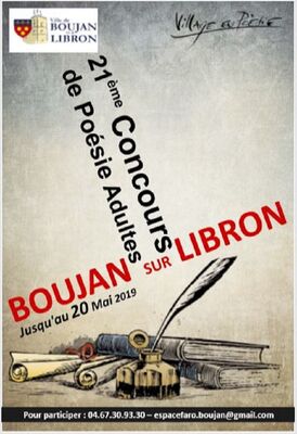 2019- jusqu'au 20 mai concours poésie Boujan sur Libron