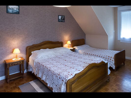 Chambres d'hôtes Mme Michel chambre 2 vue lits - Malestroit - Morbihan Bretagne