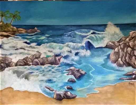 huile-sur-toile-bord-de-mer--aimon-art