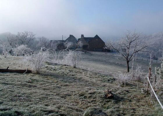 Chambre d'hôtes Espace champêtre-vue en hiver