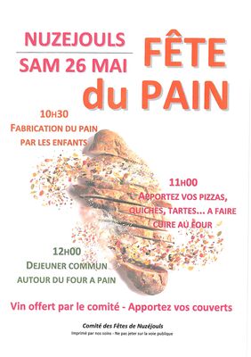 Fête du pain 26 mai 2018