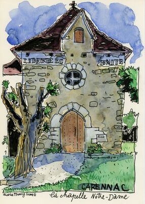 dessin carennac l'église 2016