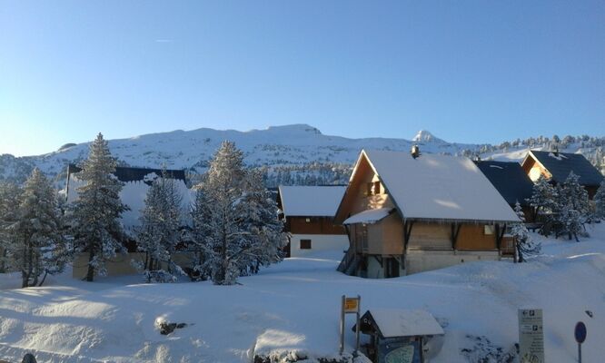 Vue sur les chalets