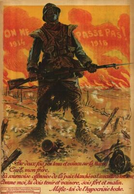 On ne passe pas ! 1914-1918, affiche signée Maurice Neumont, 1918