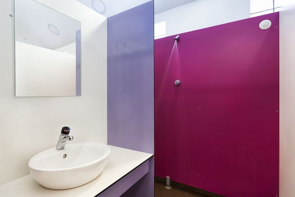 Modern camping shower with sink