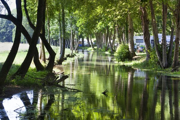 Camping site near water in France