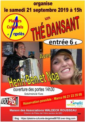 affiche thé dansant septembre 2019