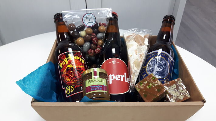 coffret 3 bières et douceurs sucrées