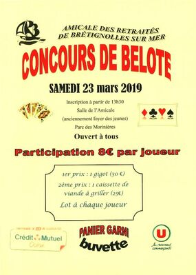 concours de belote 23er mars