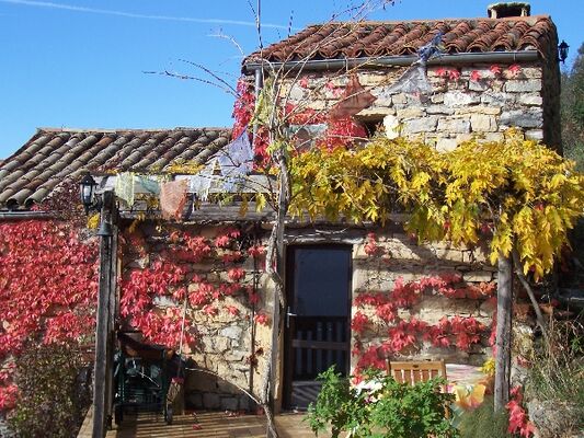 Entrée et terrasse en automne