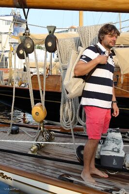 Sac marin en voile de bateau sur Moonbeam 4