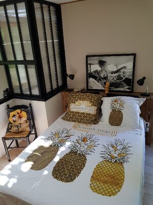 Le Mas Albizia - Chambre parentale avec verrière - ambiance summer