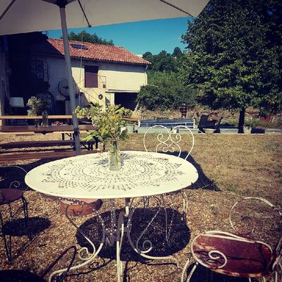 outdoor seating area