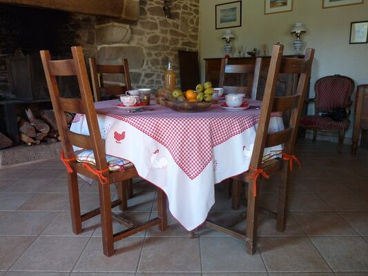 Chambres d'hôtes Métairie de la Béraudaie petit-déjeuner - Bohal - Morbihan - Bretagne