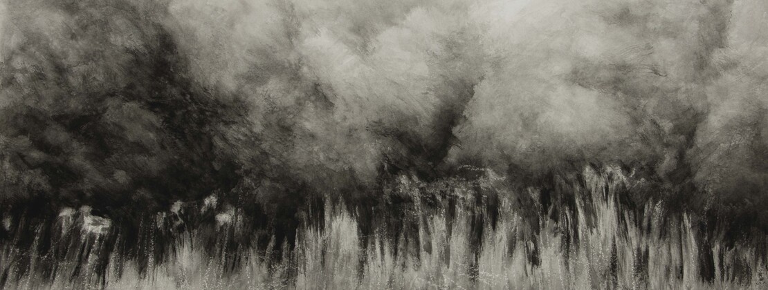 Mathieu Wührmann, La Grande Prairie et ses ombellifères, 2023, gouache, acrylique et cire d’abeille sur papier, 57 x 76 cm..JPG