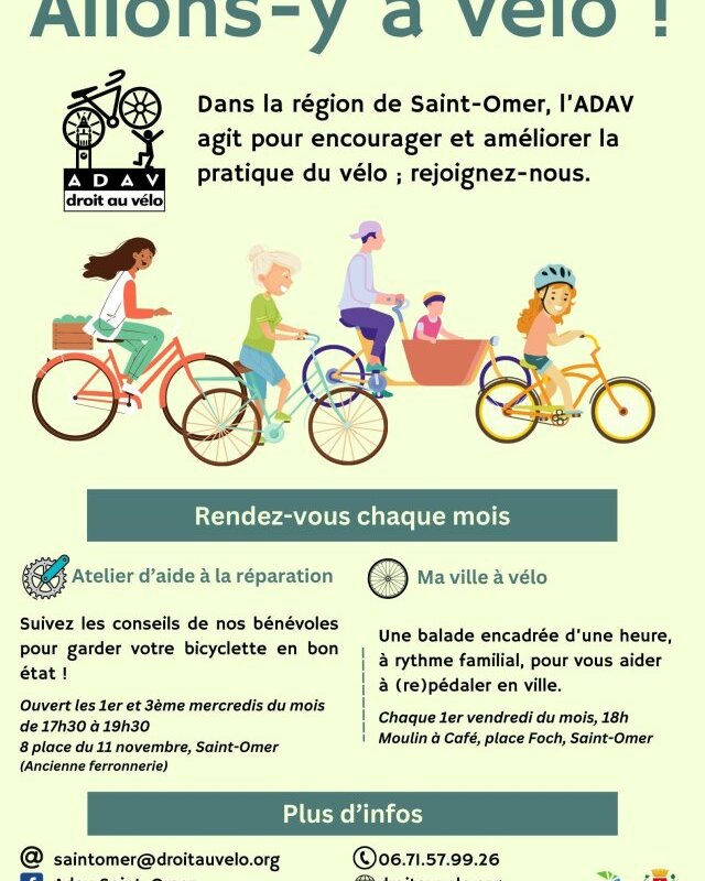 L’antenne de Droit au vélo dans le Pays de Saint-Omer