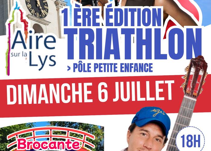 Affiche Triathlon 2025 et festivités à Aire © Droits Réservés