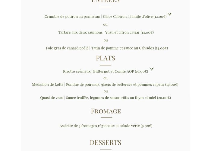 Menu automne soir  © Quentin Maillard