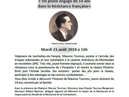 Conférence sur Maurice Tournou Conférence sur Maurice Tournou