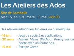 Les Ateliers des Ados Les Ateliers des Ados