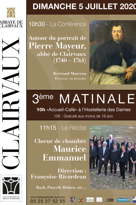 Les matinales de l'Abbaye de Clairvaux 2020 Les matinales de l'Abbaye de Clairvaux 2020