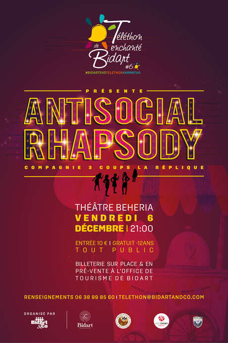 Théâtre - Antisocial Rhapsody par la Compagnie 3 Coups La Réplique Théâtre - Antisocial Rhapsody par la Compagnie 3 Coups La Réplique