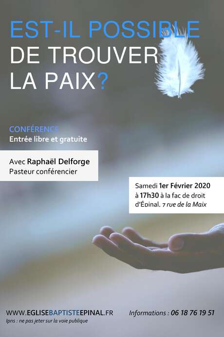 CONFÉRENCE - EST-IL POSSIBLE DE TROUVER LA PAIX? CONFÉRENCE - EST-IL POSSIBLE DE TROUVER LA PAIX?